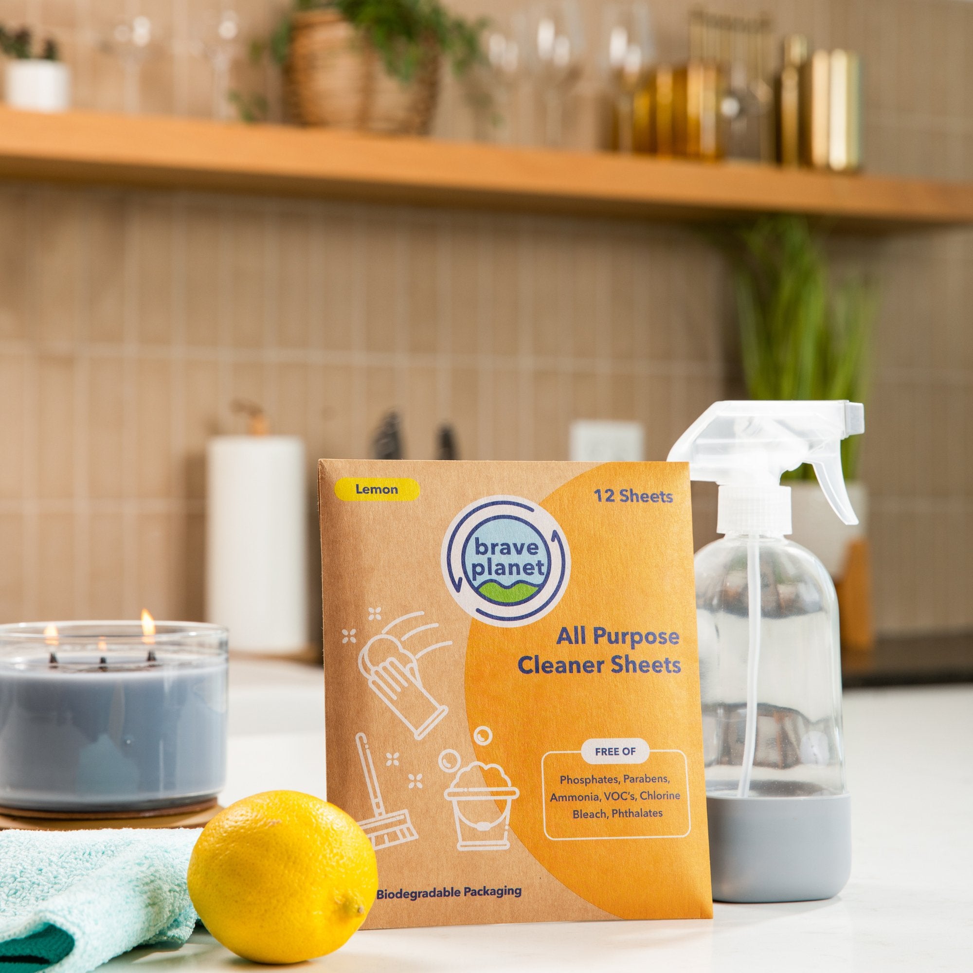 All Purpose Cleaner Sheets - Lemon Fragrance - Shop Brave Planet