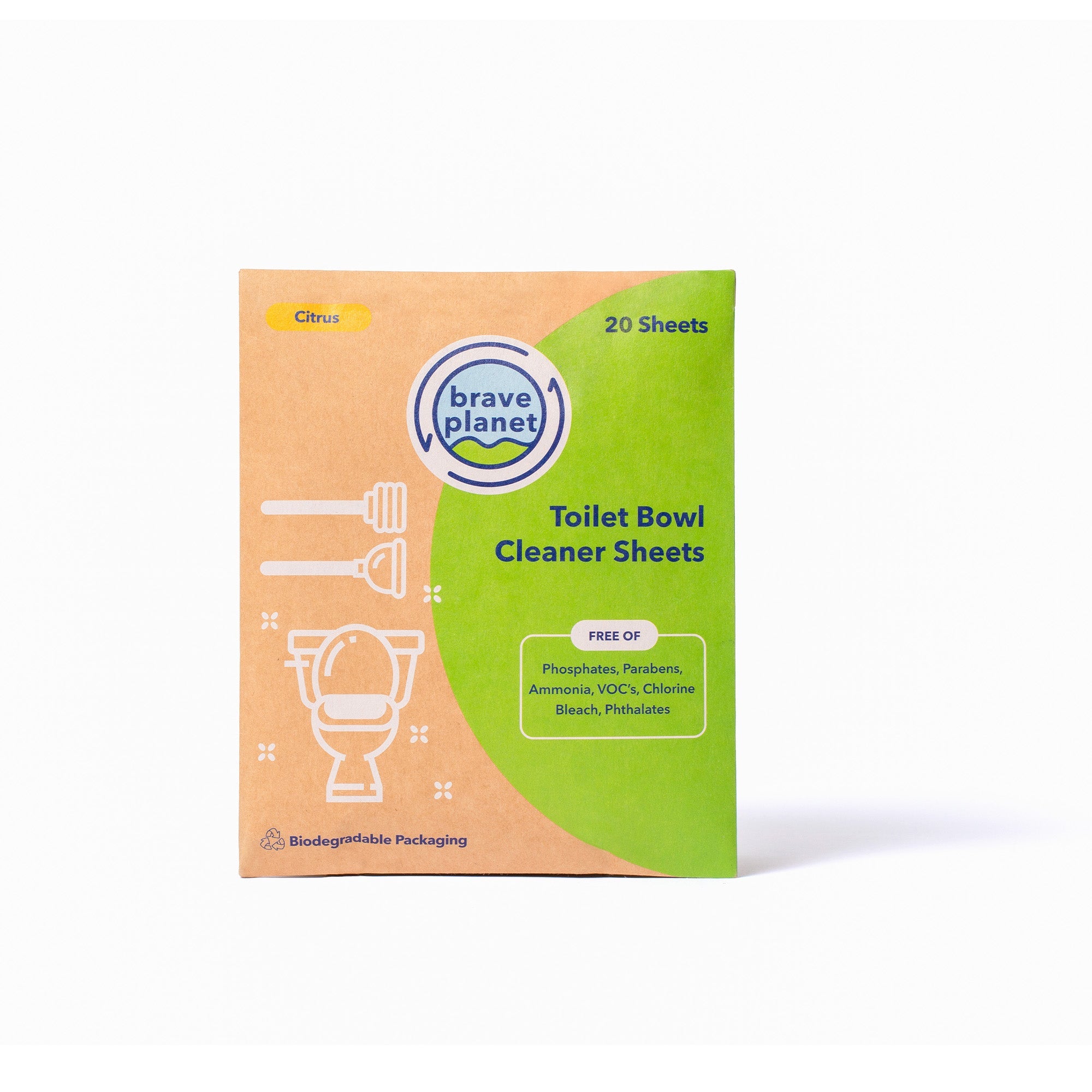Toilet Bowl Cleaner Sheets - Citrus Fragrance - Shop Brave Planet